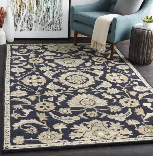 Mark&Day Wool Rugs, 2x3 Caraquet Traditional Ink Area Rug, Black Beige Carpet for Living Room, Bedroom or Kitchen (2' x 3')