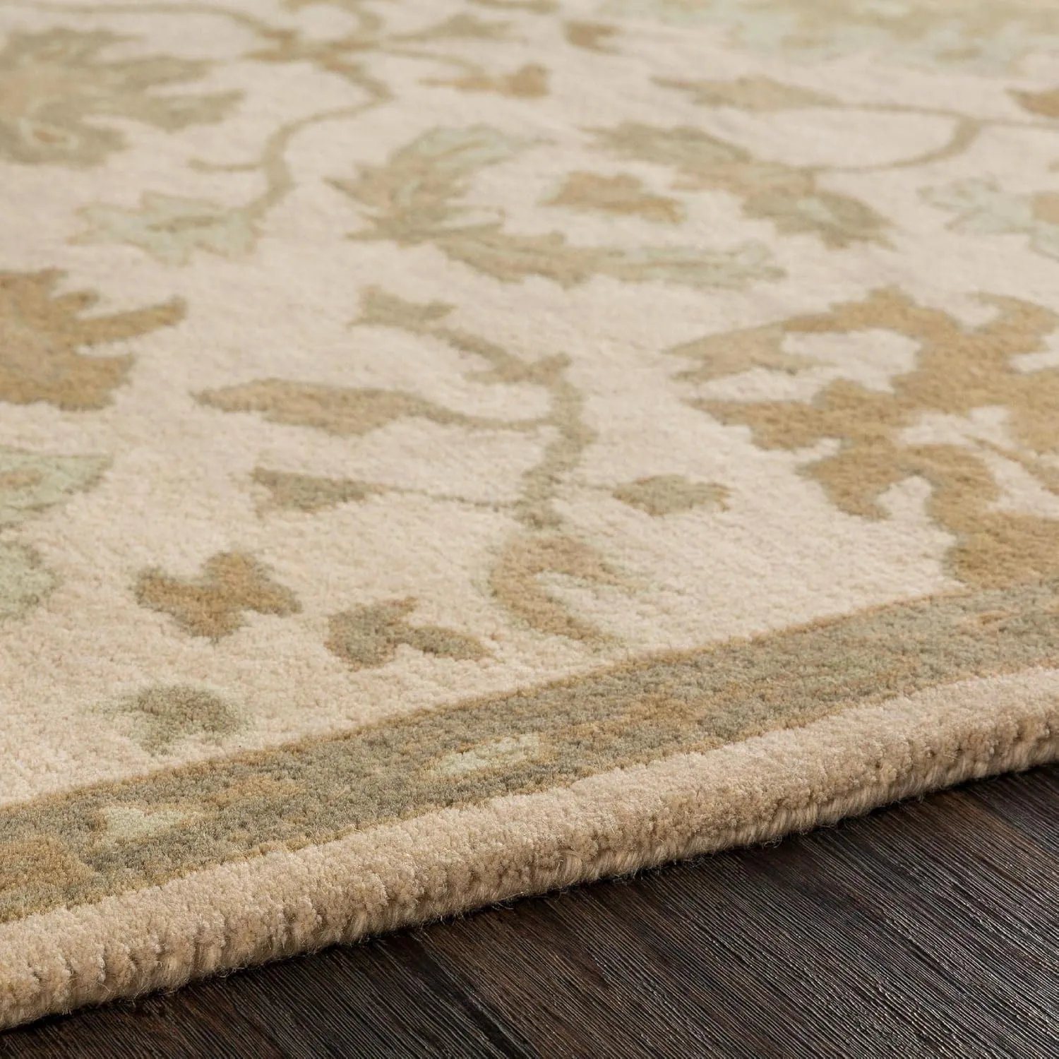Mark&Day Wool Rugs, 2x3 Ness Traditional Beige Area Rug, Beige Green Grey Carpet for Living Room, Bedroom or Kitchen (2' x 3')