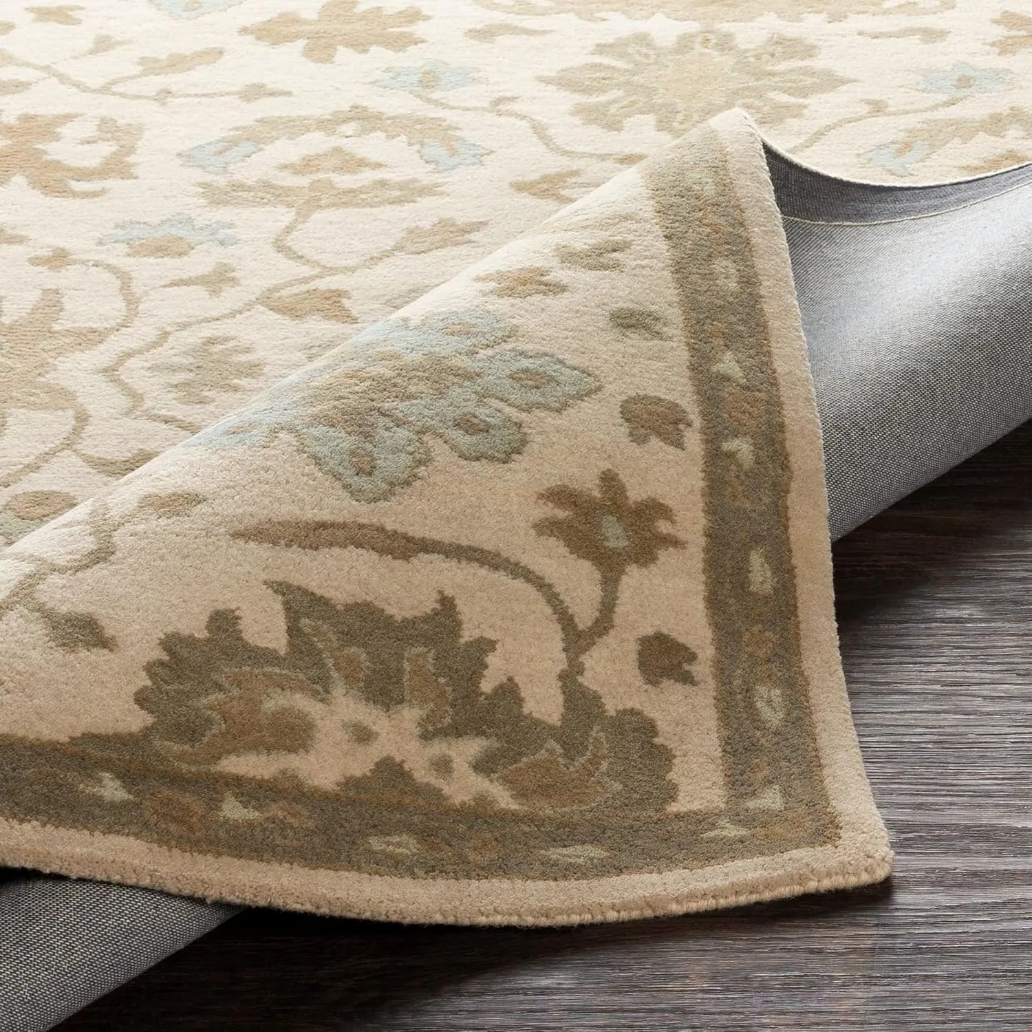 Mark&Day Wool Rugs, 2x3 Ness Traditional Beige Area Rug, Beige Green Grey Carpet for Living Room, Bedroom or Kitchen (2' x 3')