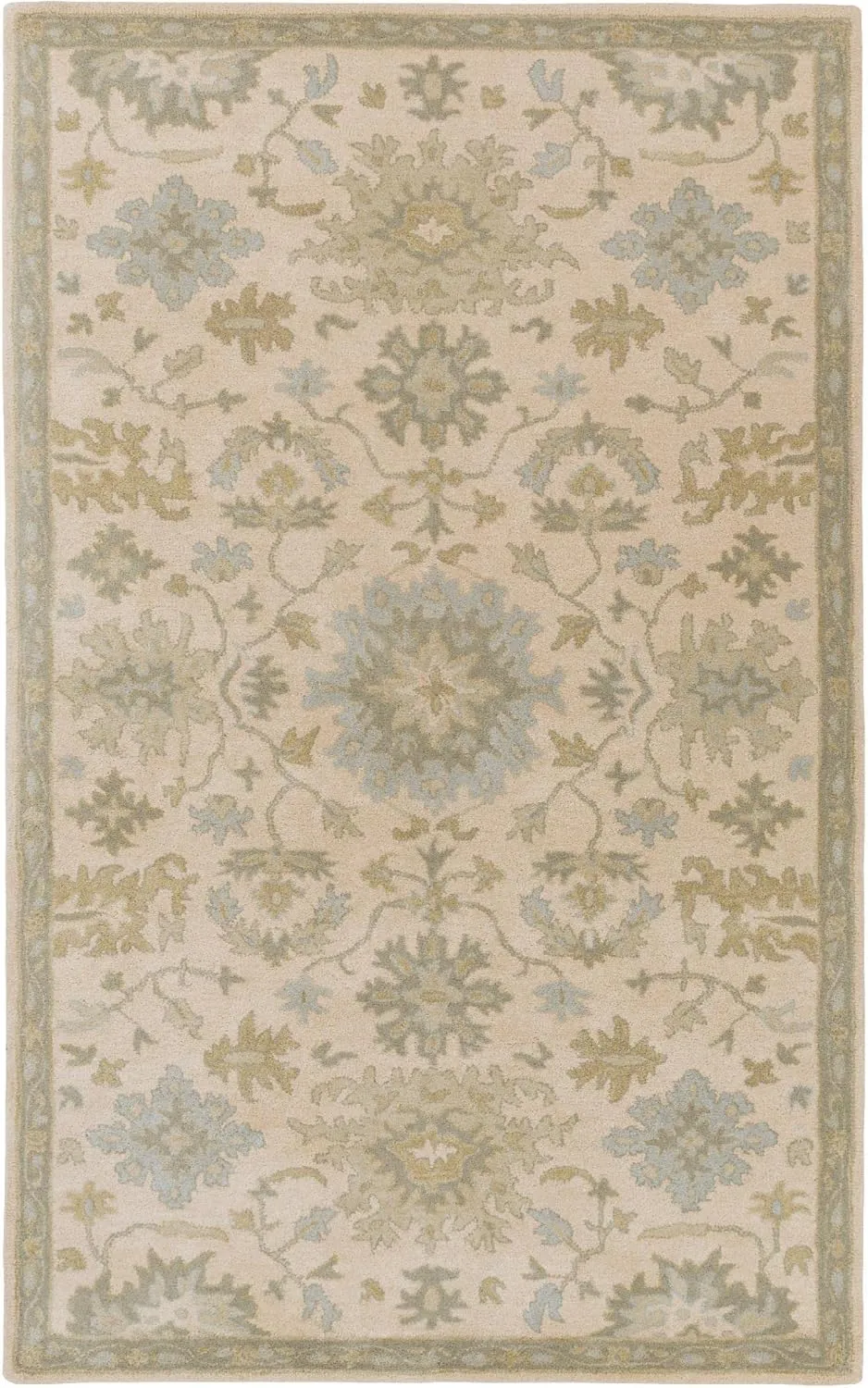 Mark&Day Wool Rugs, 2x3 Ness Traditional Beige Area Rug, Beige Green Grey Carpet for Living Room, Bedroom or Kitchen (2' x 3')