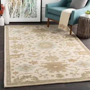 Mark&Day Wool Rugs, 2x3 Ness Traditional Beige Area Rug, Beige Green Grey Carpet for Living Room, Bedroom or Kitchen (2' x 3')