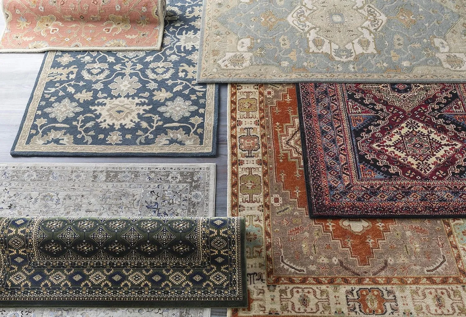 Mark&Day Wool Rugs, 2x3 Ness Traditional Navy Area Rug, Blue Brown Beige Carpet for Living Room, Bedroom or Kitchen (2' x 3')