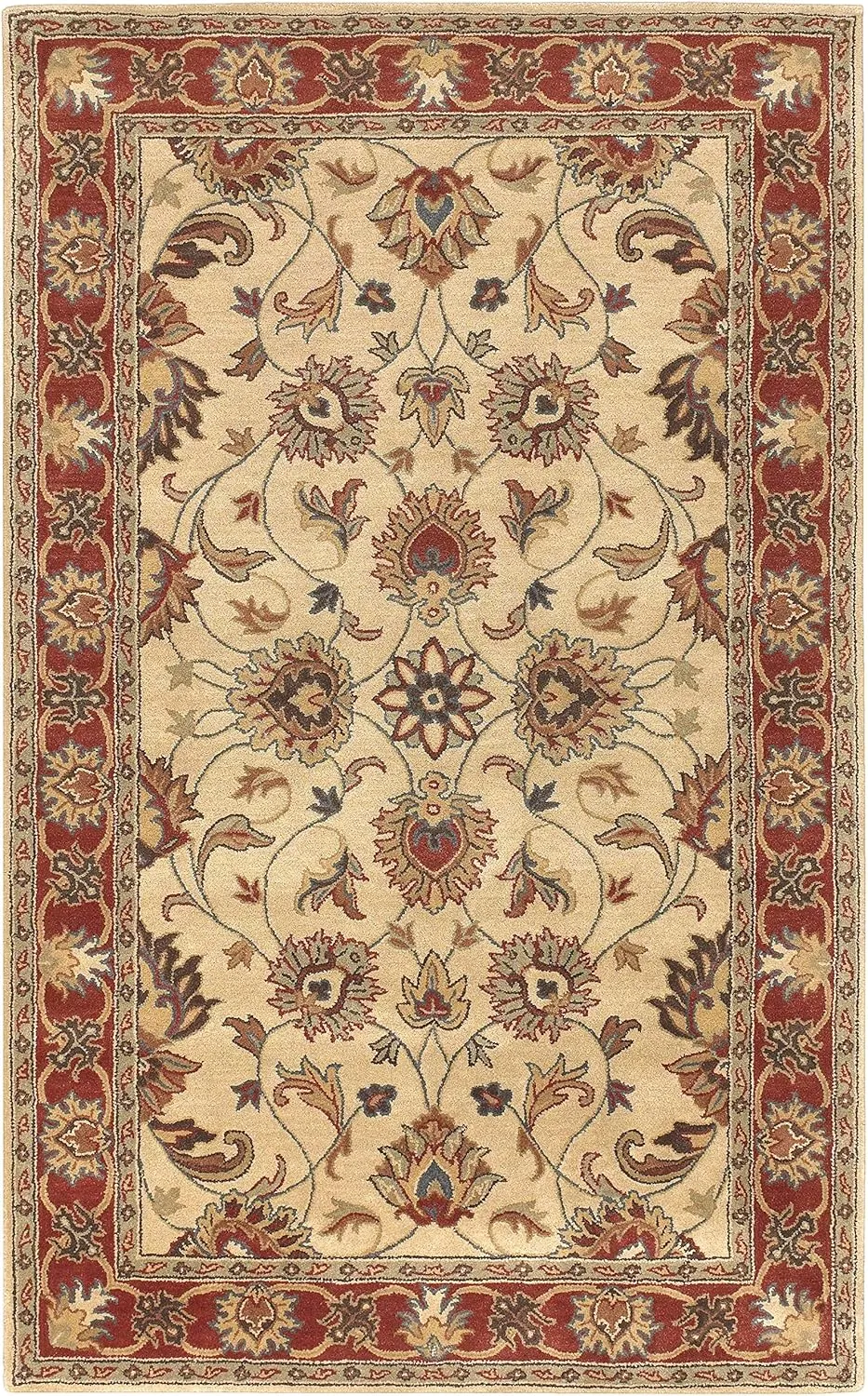 Mark&Day Wool Rugs, 5x8 Paris Traditional Camel Area Rug, Brown Beige Carpet for Living Room, Bedroom or Kitchen (5' x 8')