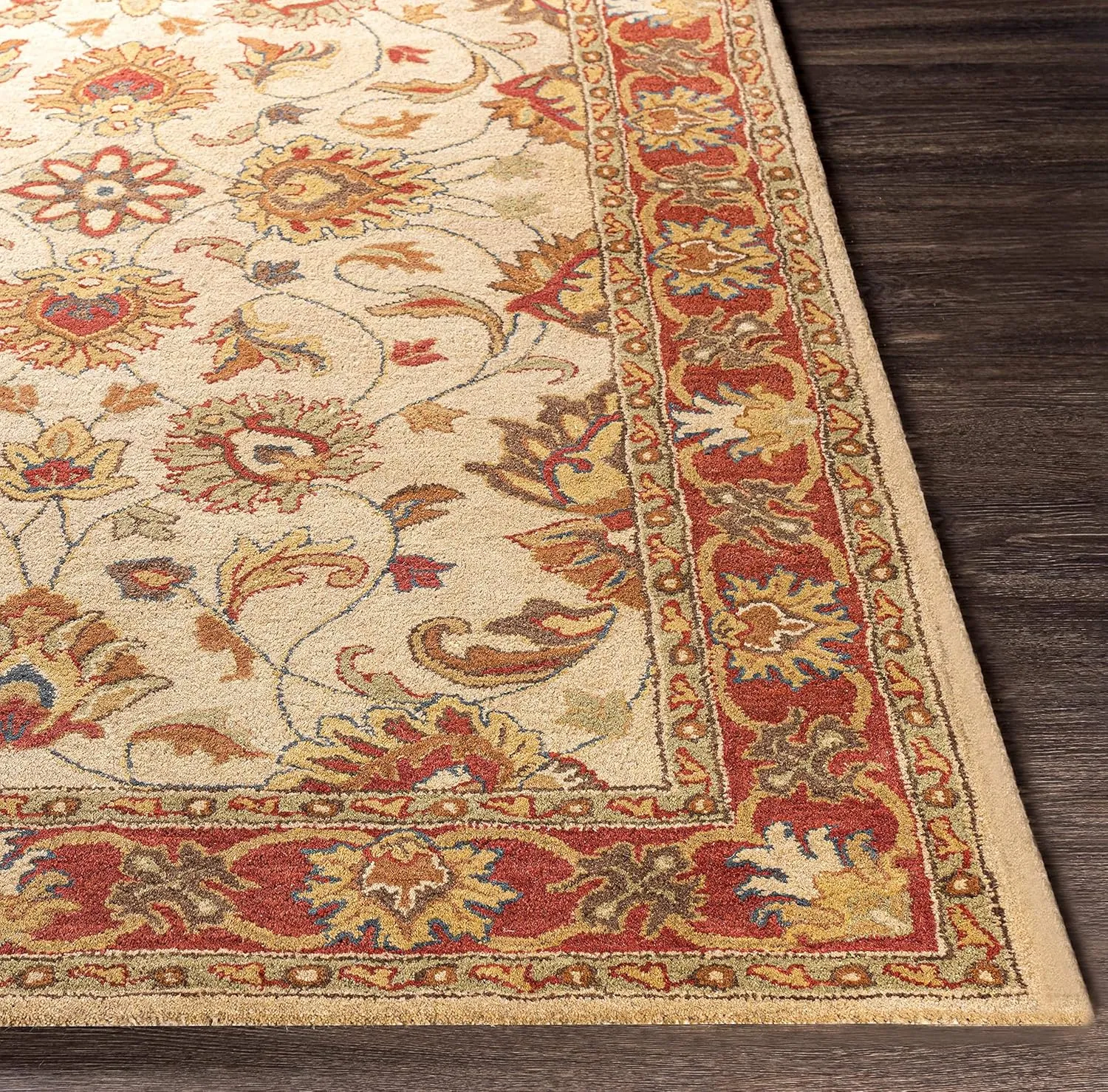 Mark&Day Wool Rugs, 5x8 Paris Traditional Camel Area Rug, Brown Beige Carpet for Living Room, Bedroom or Kitchen (5' x 8')