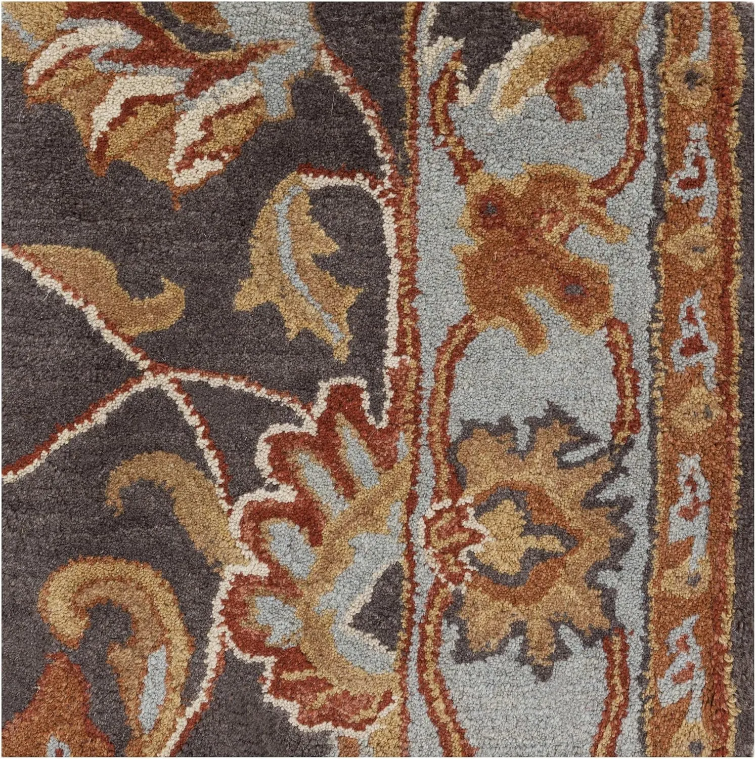 Mark&Day Wool Rugs, 5x8 Paris Traditional Charcoal Area Rug, Charcoal Carpet for Living Room, Bedroom or Kitchen (5' x 8')