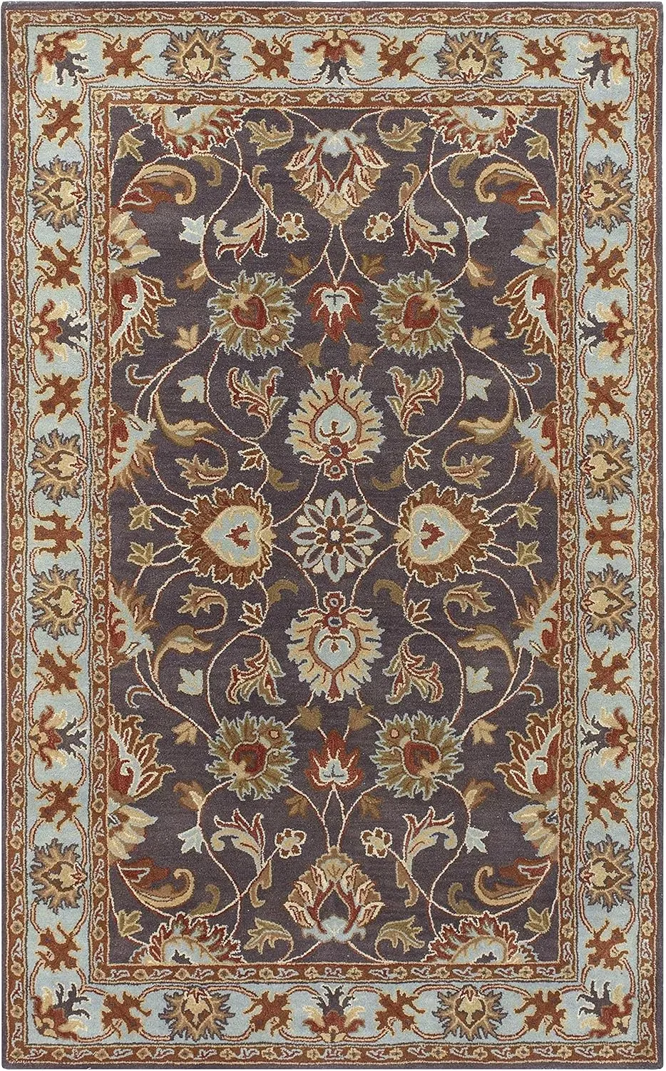 Mark&Day Wool Rugs, 5x8 Paris Traditional Charcoal Area Rug, Charcoal Carpet for Living Room, Bedroom or Kitchen (5' x 8')