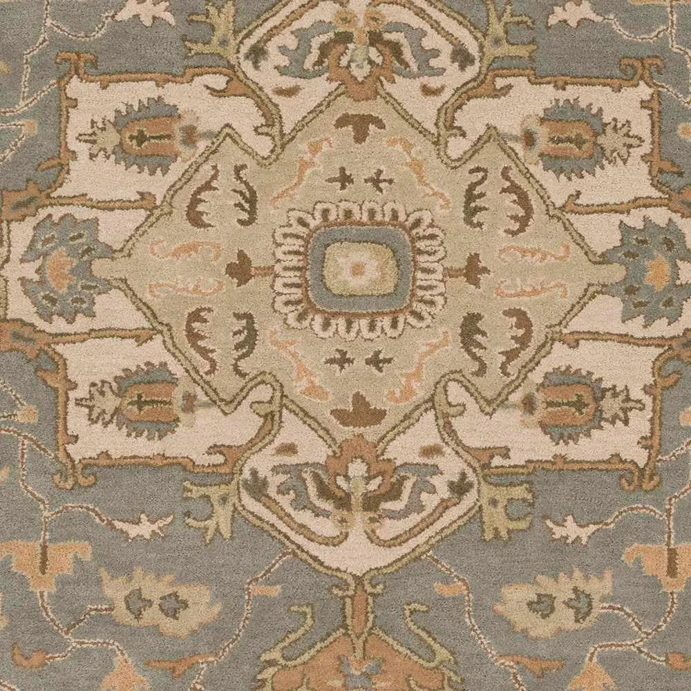 Mark&Day Wool Rugs, 5x8 Roblin Traditional Medium Gray Area Rug, Brown Blue Beige Carpet for Living Room, Bedroom or Kitchen (5' x 8')