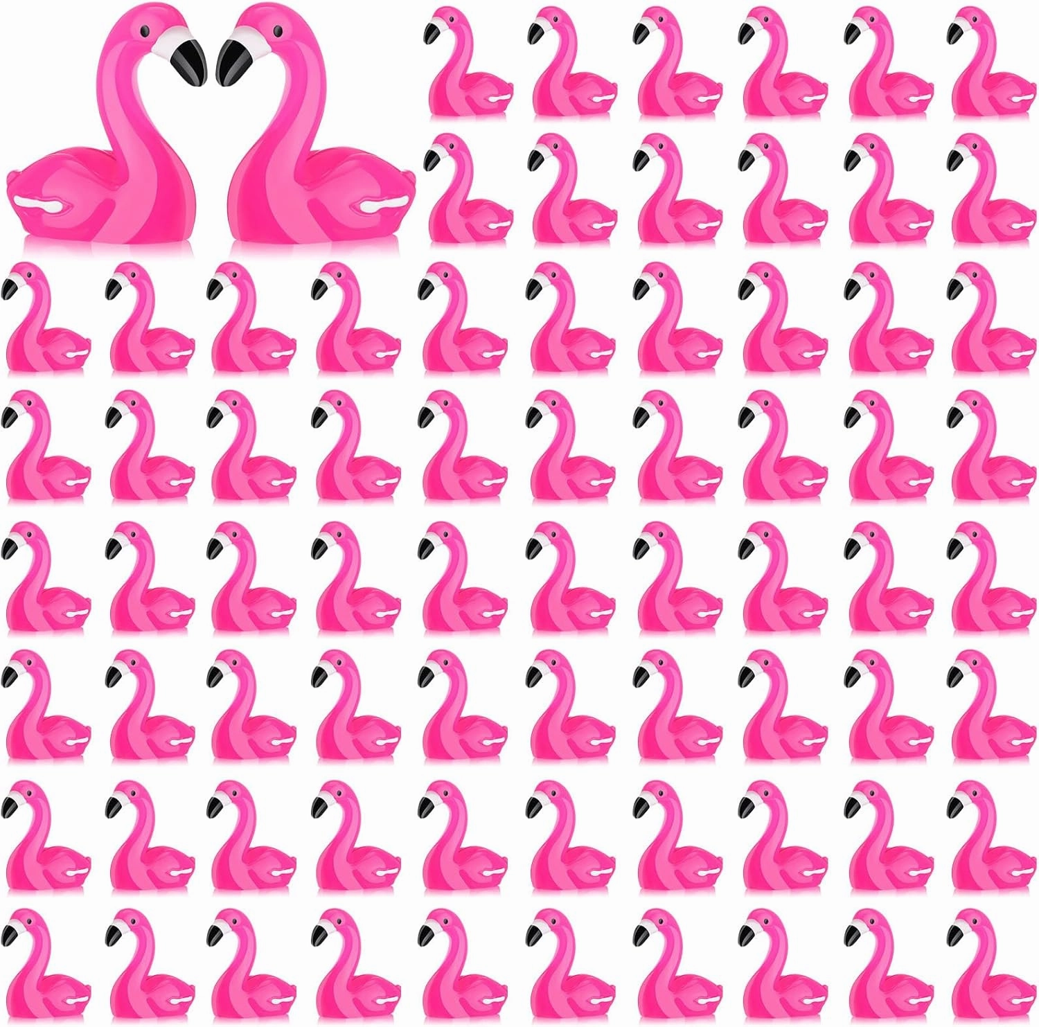 Marsui 100 Pcs Mini Resin Flamingos Mini Flamingo Tiny Flamingo Figurines Ducks for Craft Cake Topper Figurines Miniature Garden Accessories Dollhouse
