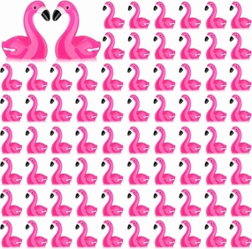 Marsui 100 Pcs Mini Resin Flamingos Mini Flamingo Tiny Flamingo Figurines Ducks for Craft Cake Topper Figurines Miniature Garden Accessories Dollhouse