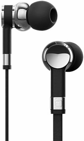 MASTER & DYNAMIC ME05 Wired Earphones, Wired Ear Buds with Built-in Remote to Control Music, Phone Calls, and Volume with USB-C Adapter, Palladium/Black