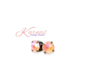 Maui Wowie Pink 8mm Crystal Stud Earrings (Rose Gold)