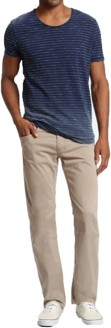 Mavi Zach Men's Straight Leg Pants, Regular Rise Twill Pants for Men, Beige Twill, Light Beige Work Pants, 34 x 34