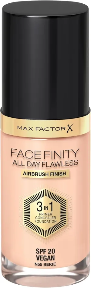 Max Factor Facefinity All Day Flawless 3 In 1 Foundation SPF 20, No. 55 Beige