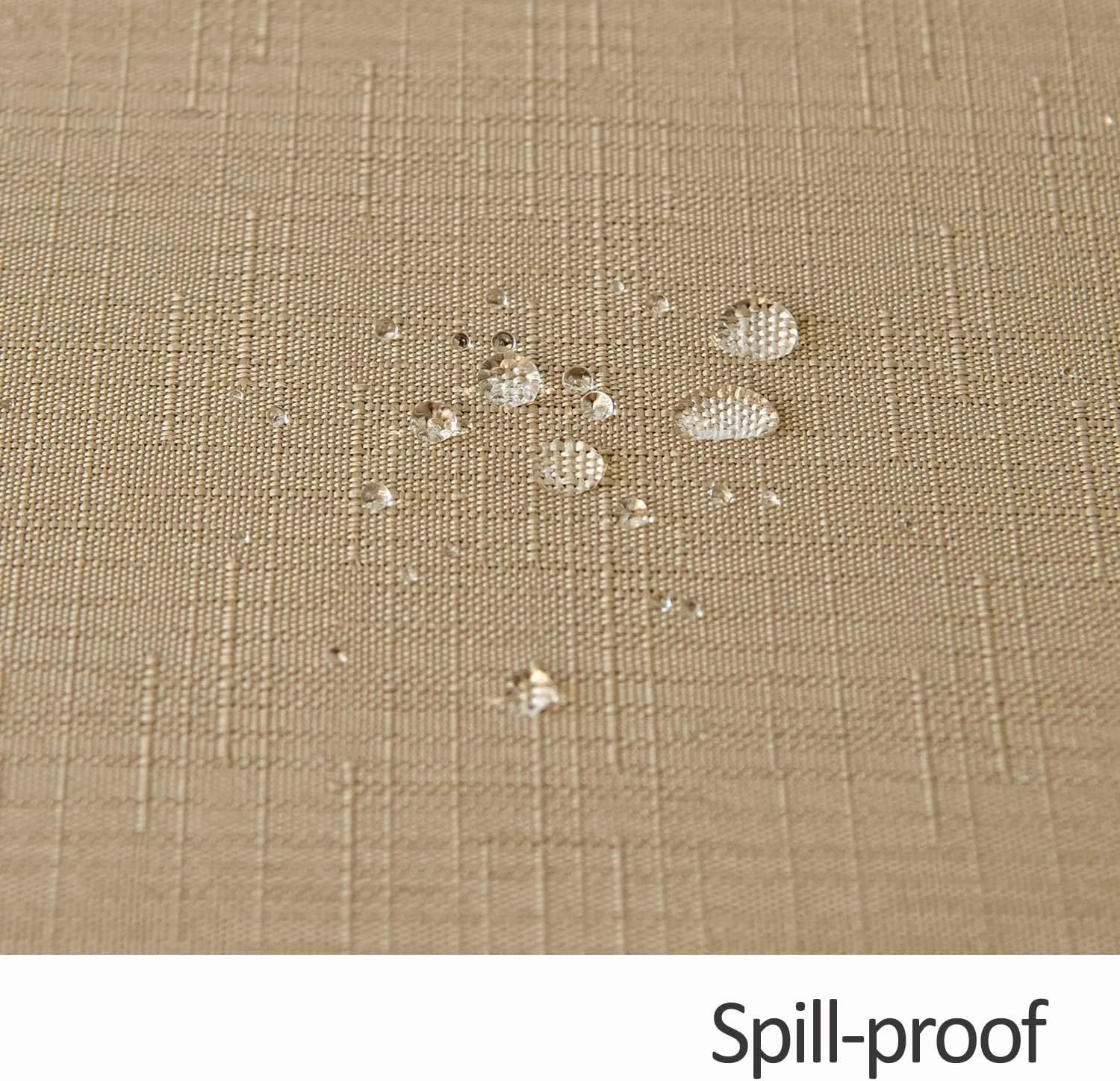 maxmill Square Tablecloth Slubby Texture Waterproof Wrinkle Resistant Washable Soft Table Cloth, Decorative Fabric Table Cover for Dining Room Dinner and Parties, 52 x 52 Inch, Beige
