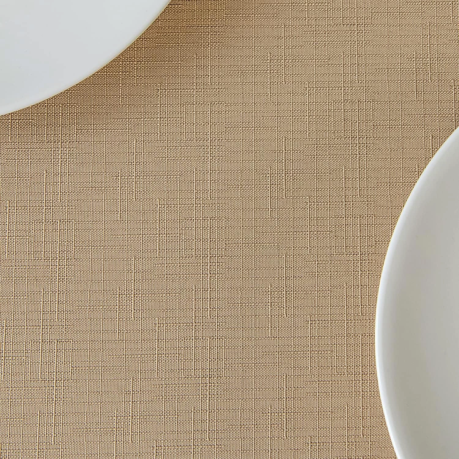 maxmill Square Tablecloth Slubby Texture Waterproof Wrinkle Resistant Washable Soft Table Cloth, Decorative Fabric Table Cover for Dining Room Dinner and Parties, 52 x 52 Inch, Beige