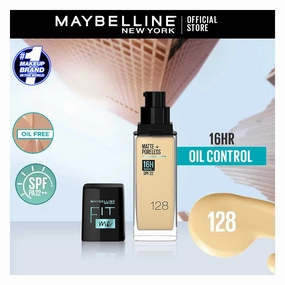 Maybelline New York New Fit Me Matte   Poreless Foundation, 128 Warm Nude, 30Ml
