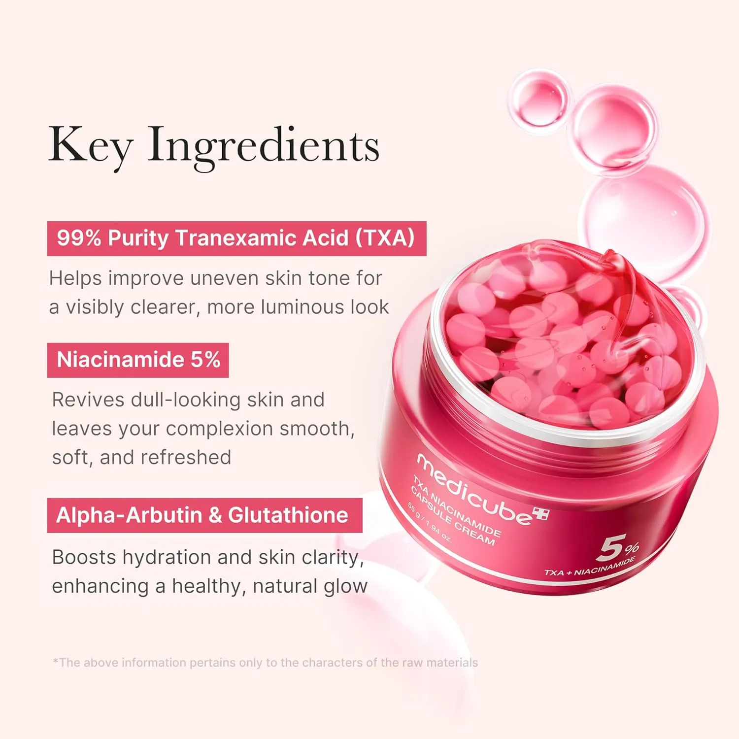medicube TXA Niacinamide Capsule Cream | Dual Radiance Moisturizer, Ideal for Use After Spot Care | For Uneven Skin Tone, Texture & Hydration | 99% Pure Tranexamic Acid | Korean Skincare | 1.94oz