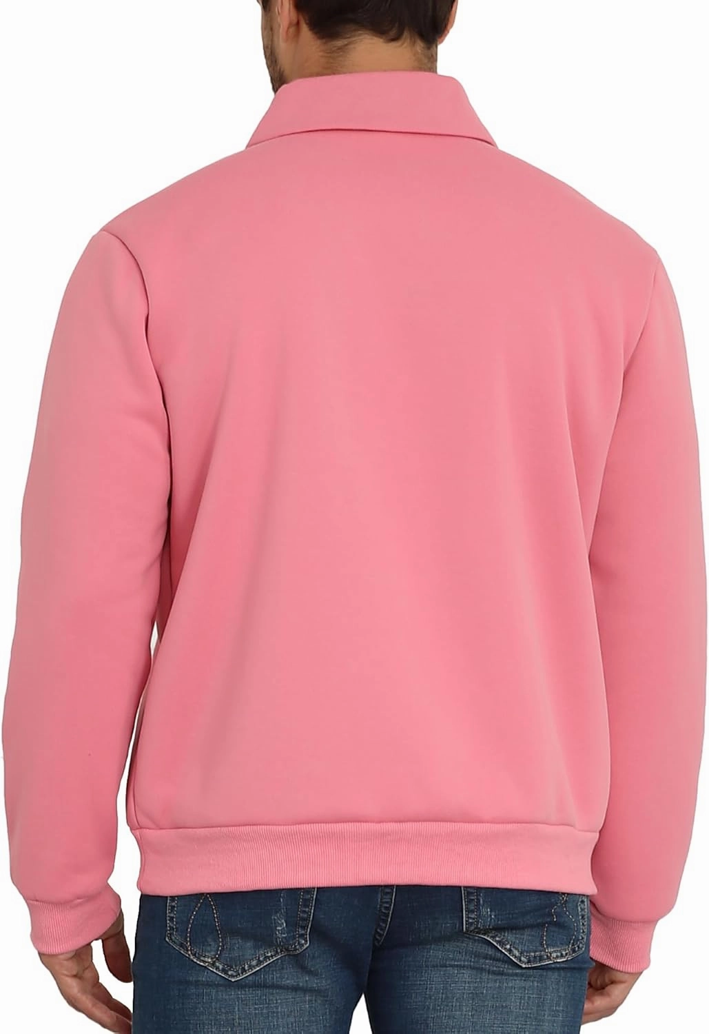 Men's Fleece Lined Sweatshirts Sherpa Lined Polo Pullover Sweater Quarter Button Thermal Henley Sweat Shirts