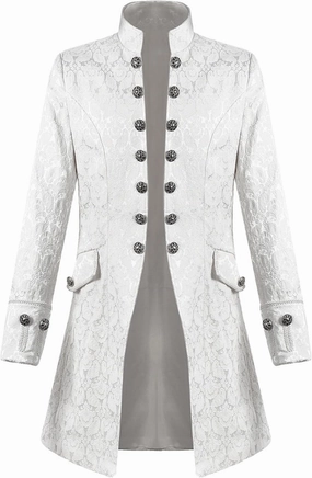Men's Gothic Coat Renaissance Victorian Medieval Standing Collar Court Clothing Standing Collar Retro Slim Jackets