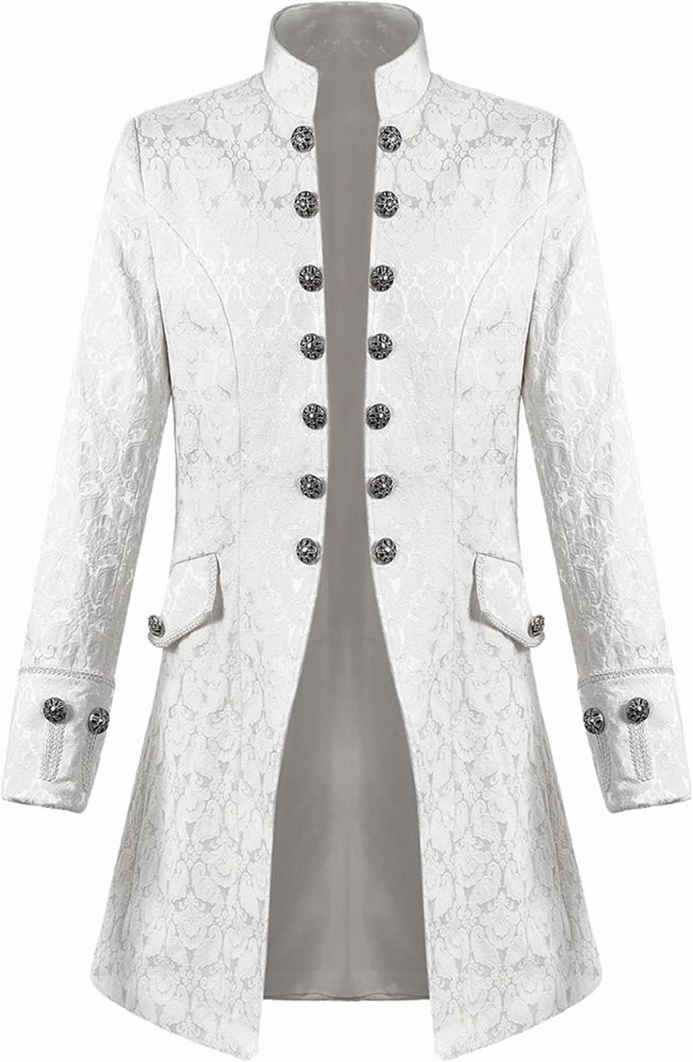 Men's Gothic Coat Renaissance Victorian Medieval Standing Collar Court Clothing Standing Collar Retro Slim Jackets
