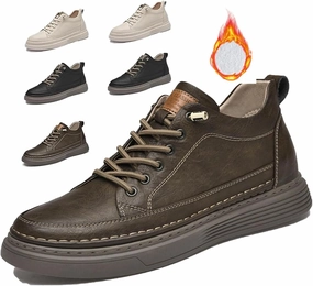 Men's Invisible Height Increasing Oxford Shoes, Elevator Sneakers, Breathable, Anti-Slip, 2" Taller, Beige, US 4.5 - 12