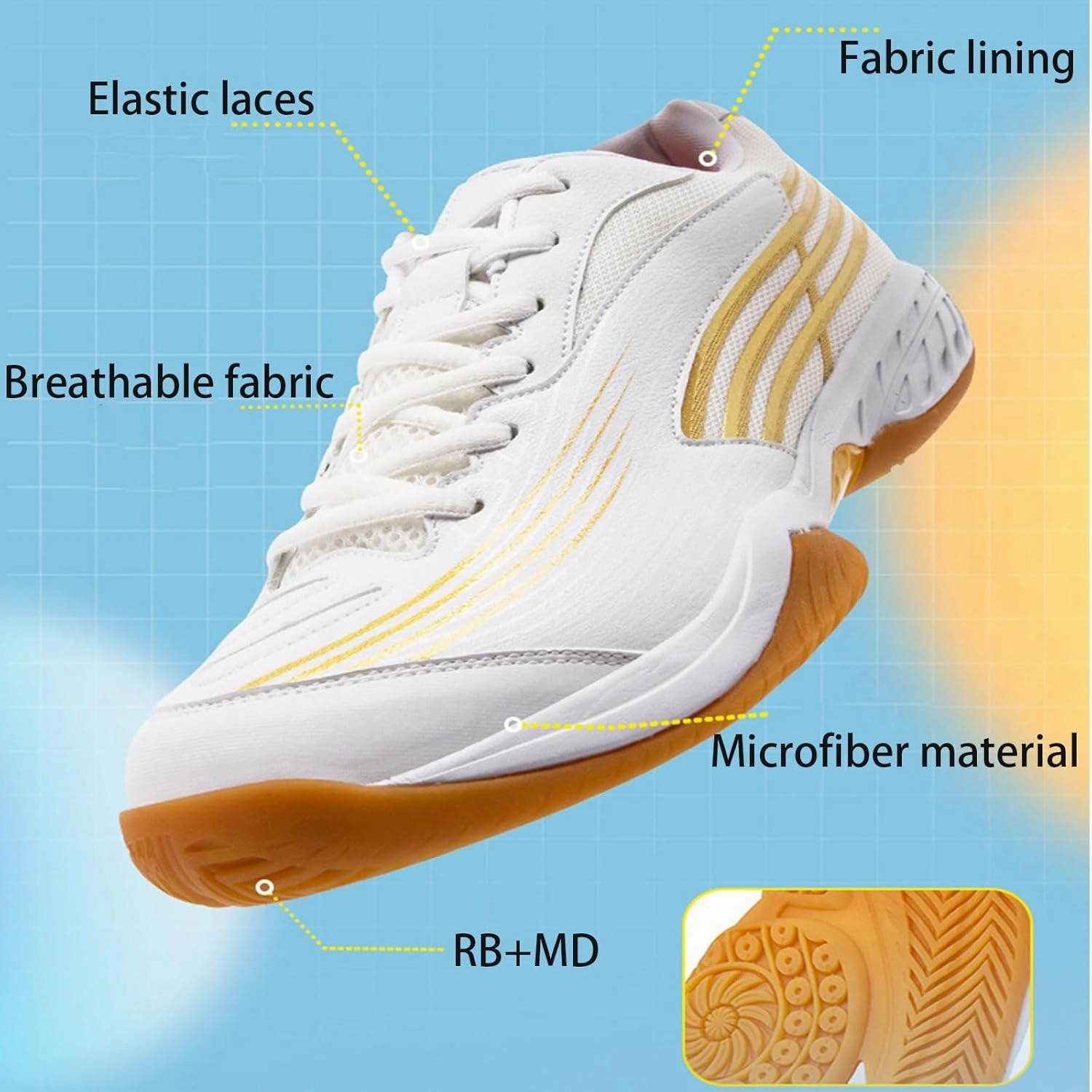Men's Pickleball Shoes Badminton Tennis Non Slip Comfort Table Tennis Volleyball Sport Shoes Court Sneakers Indoor Outdoor