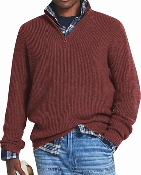 Men's Soft Sweaters Quarter Zip Pullover Sweatshirt Mock Neck Polo Sweater Casual Pullover Sweater with Ribbing Edge