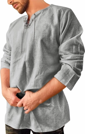 Men's Summer Shirts 3/4 Sleeved Tie The Rope Comfortable Leisure Style Sport Pants Comfy Fashion Trendy Tops