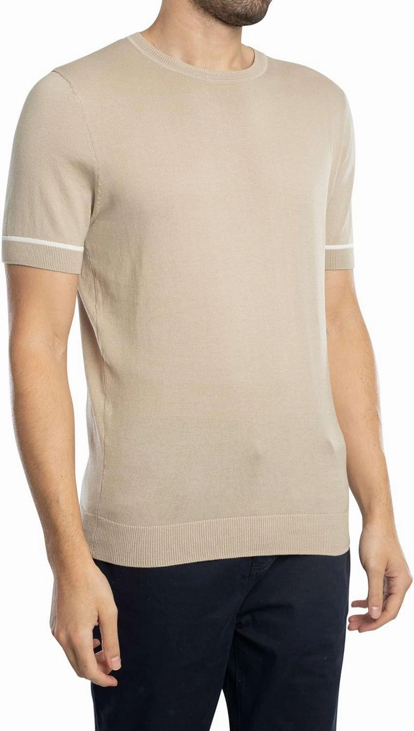 Men's Yarn T-Shirt, Beige