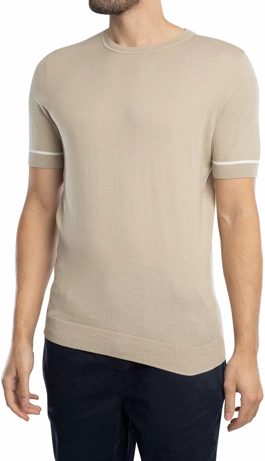Men's Yarn T-Shirt, Beige
