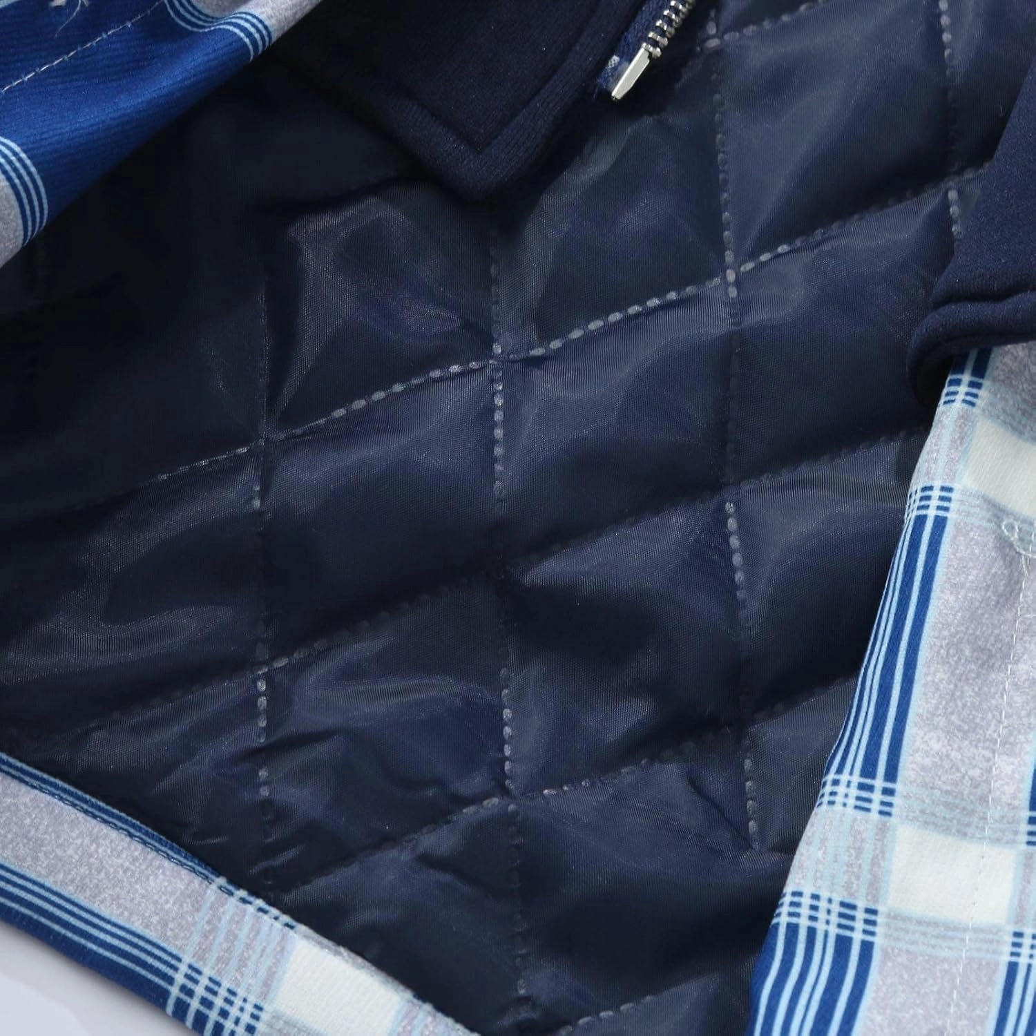 Mens Sweatshirt Winter Fashion Casual Plaid Pocket Hooded Zipper Buckle Composite Coat Jacket Thick Coat Weighted