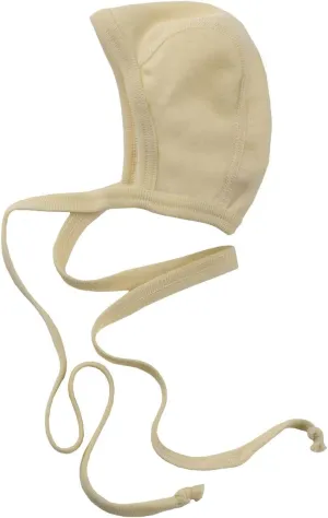 Merino Wool Silk Baby Newborn Organic hat (50/56, Natural Beige)