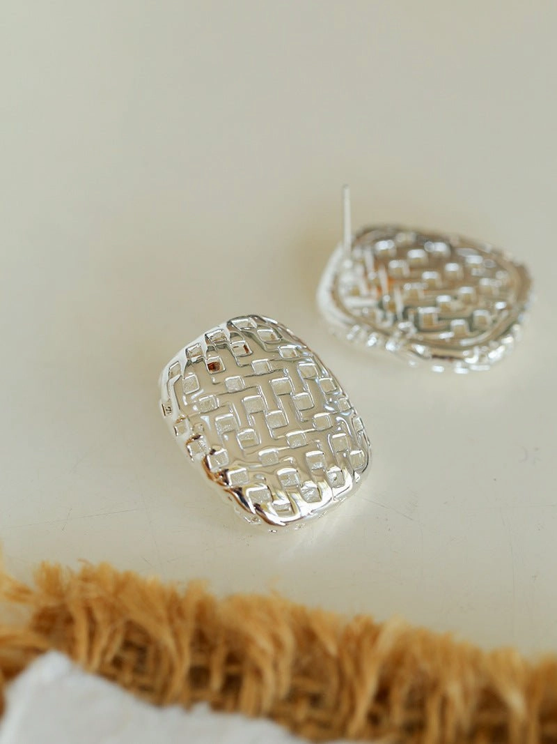 Metal Style Hollow Square Retro Earrings