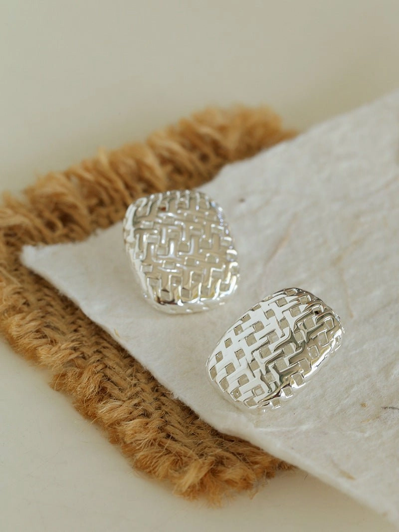 Metal Style Hollow Square Retro Earrings