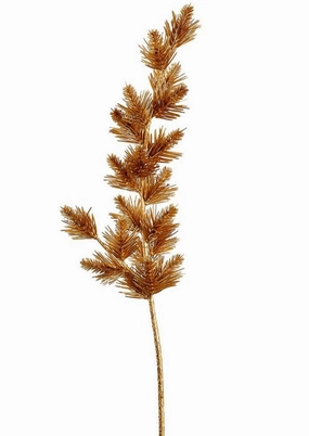Metallic Gold Artificial Winter Pine Branch - 28"