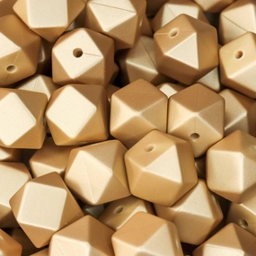 Metallic Gold Hexagon Beads