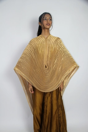 Metallic Golden Dupatta Cape