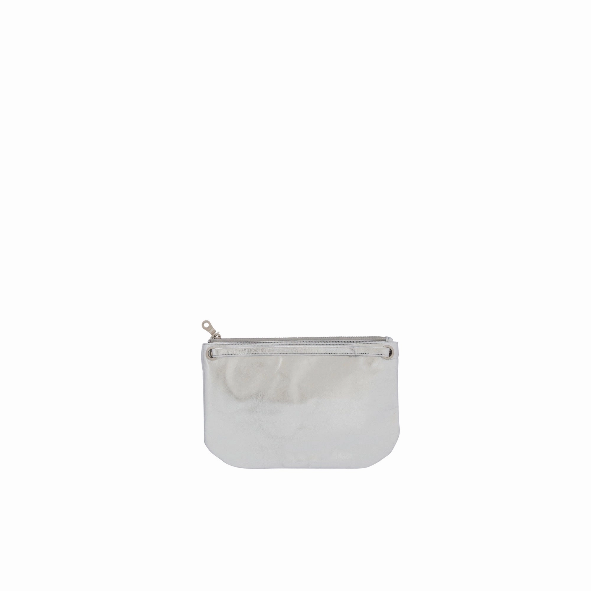 Mini Florence Silver Leather Crossbody Wallet