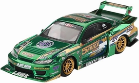 MINI GT Nissan Silvia S15 LB-Super Silhouette LBWK Fausto Racing, 1:64 Scale Diecast Model Car, Green
