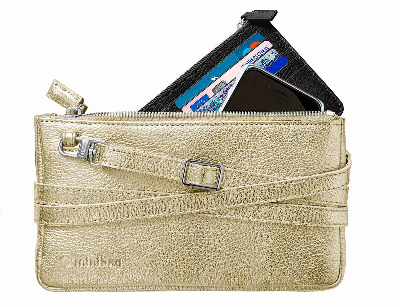 minibag metallic Gold & Wallet