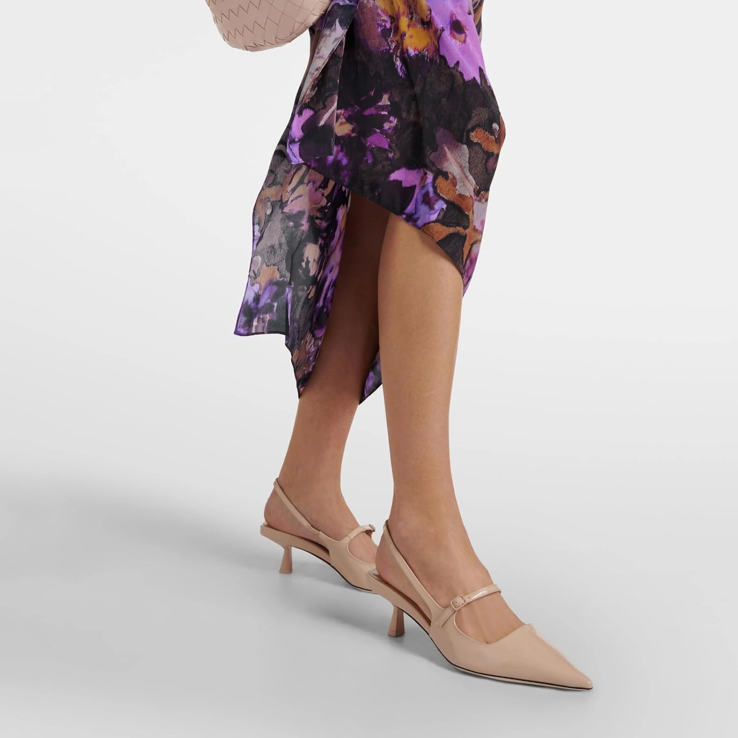 MIRAAZZURRA Slingback Kitten Heels Pumps Pointed Toe Low Heel Slip On Dress Shoes with Buckle Strap for Dating Party Working