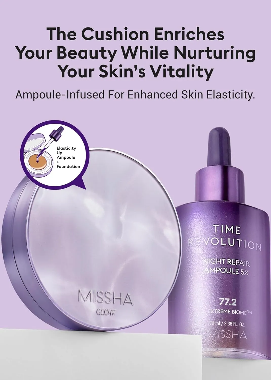 MISSHA Serum Cushion Glow Layering Fit Cushion Foundation No.23 Sand Natural Beige for Neutral Skin Tone, Korean Foundation Makeup, Rich-Texture, Full-Coverage, 24-Hr Hydrating, Triple Glow System