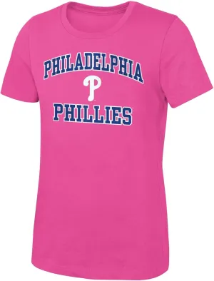 MLB Girls 7-16 Team Classic Heart & Soul Pink Graphic Team T-Shirt