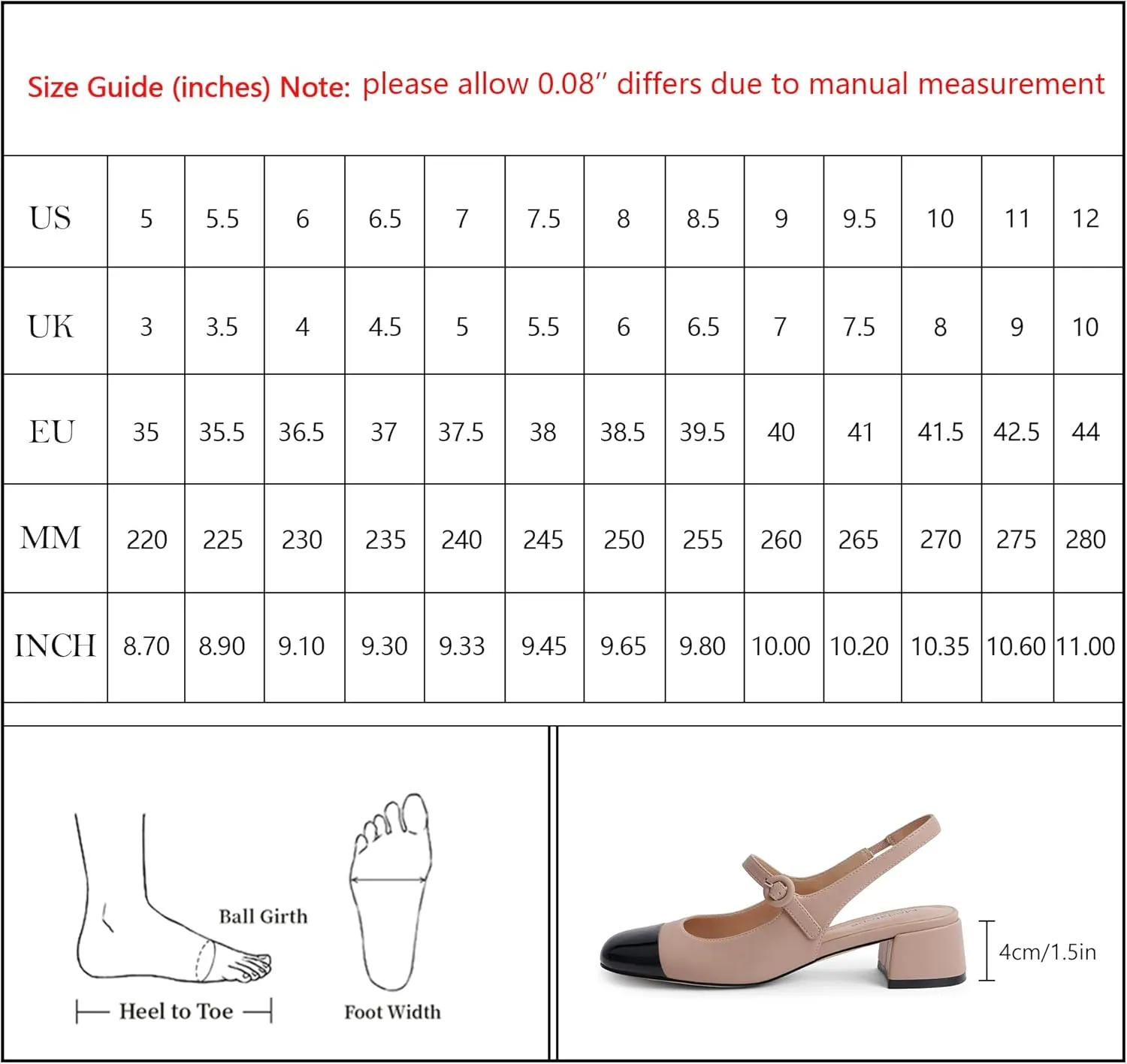 Modatope Slingback Heels for Women Round Cap Toe Heels Womens Pumps Casual Wedding Formal Dress Shoes