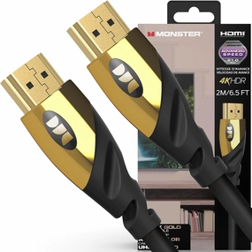 Monster Premium Certified 6.5ft HDMI2.0 UHD 4K 60Hz Cable: High-Speed 21.0 Gbps with Aluminum Housing, Duraflex PVC, Ideal 4K HDMI Cable for PS5, Xbox Series X, Roku, Apple, Smart Television