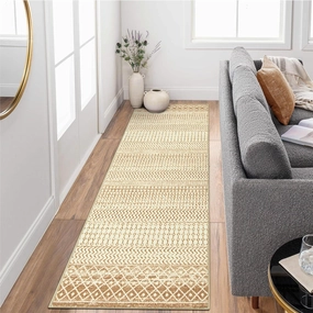 Moroccan Washable Kitchen Runner Rug, 2x8 Soft Non Slip Indoor Door Mat, Vintage Distressed Washable Area Rug Carpet Runners for Hallways Kitchen Laundry Bedroom