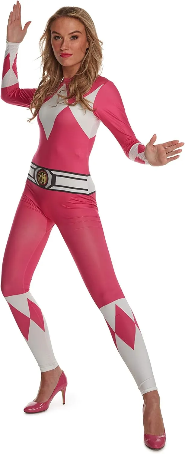 Morphsuits Pink Power Ranger Costume Adult Women - Superhero Outfit for Women - Fun Cosplay Dress Up for Parties