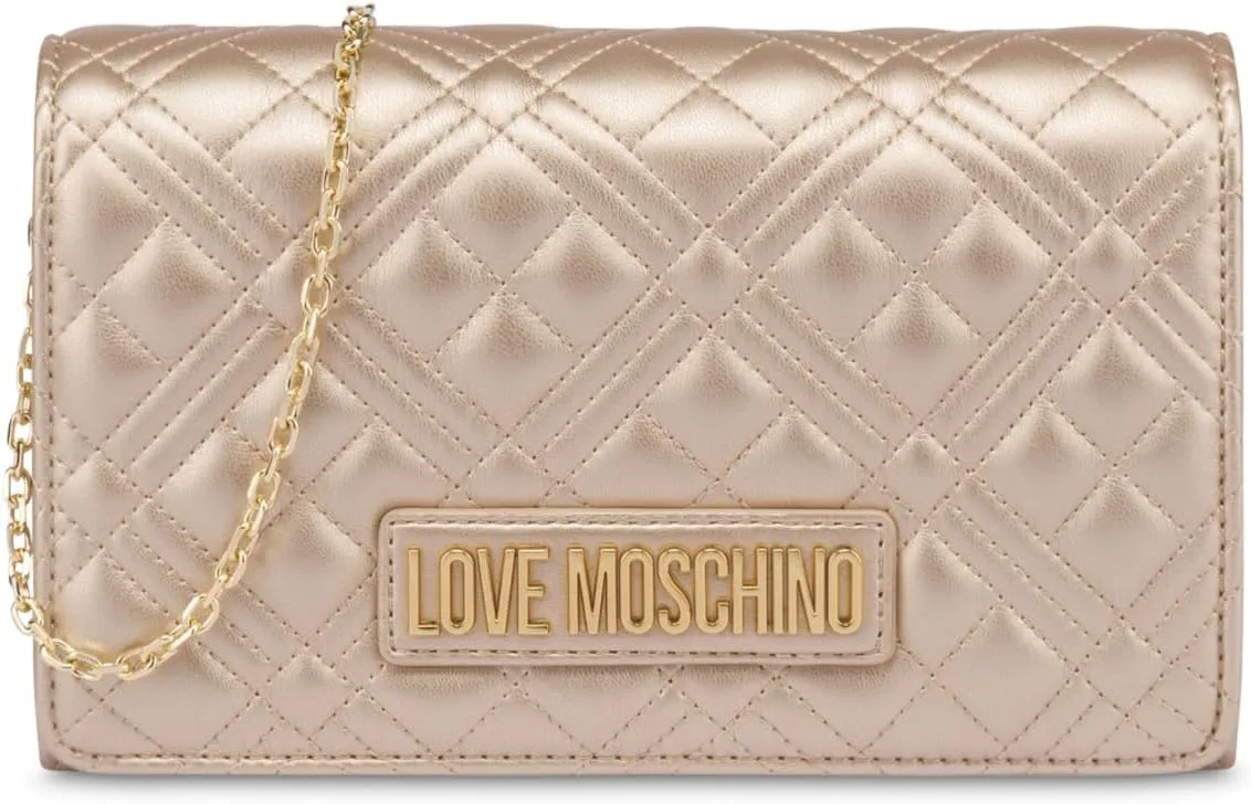 Moschino Borsa Donna Love a Spalla/Tracolla Ecopelle Trapuntata Metallic Gold BS25MO07 JC4079, gold, Einheitsgröße, gold, Einheitsgröße, Gold, Einheitsgröße