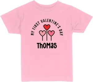 My First Valentine's Day Thomas Toddler Kids T-Shirt 2T Light Pink