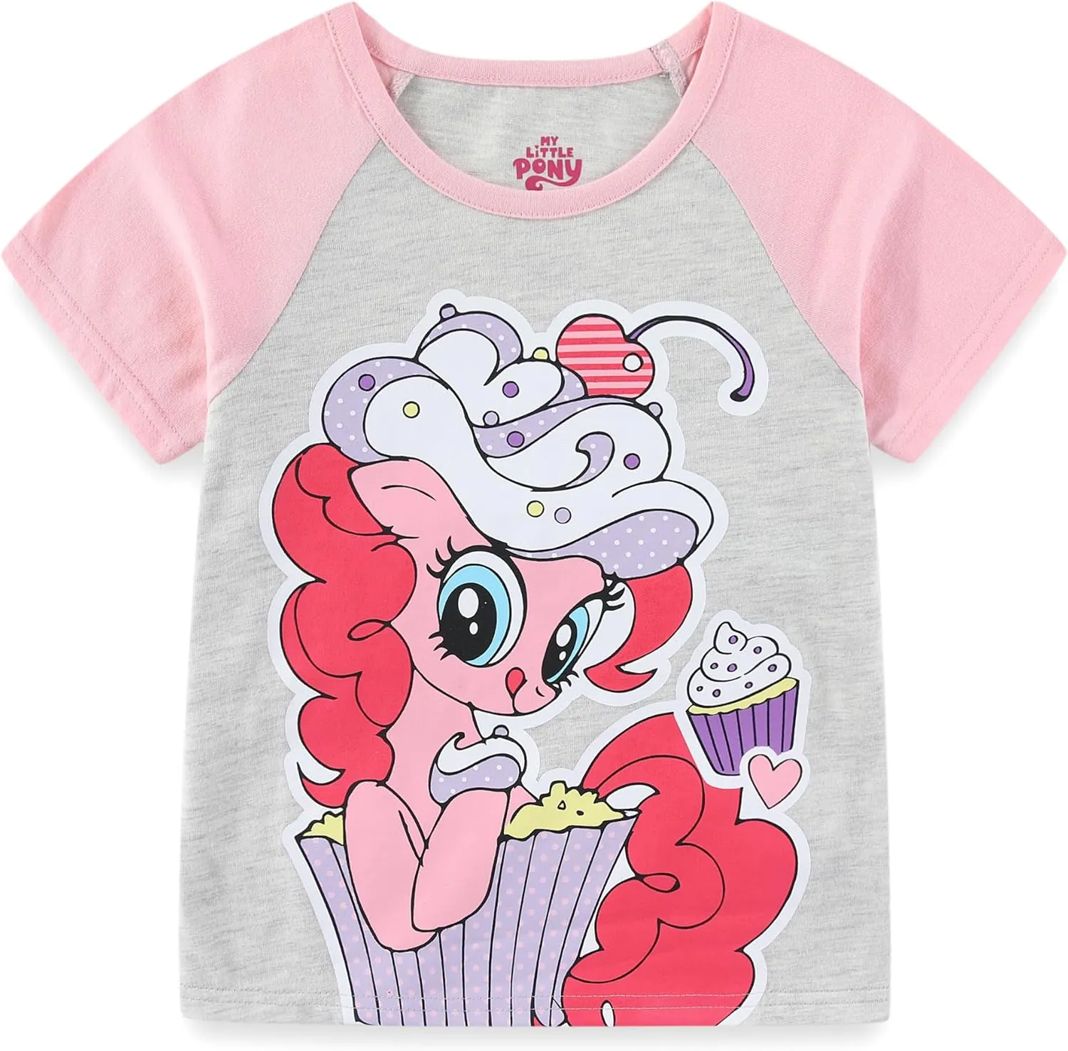 My Little Pony Pinkie Pie Girls Short Sleeve T-Shirt and French Terry Shorts Set for Big Kids